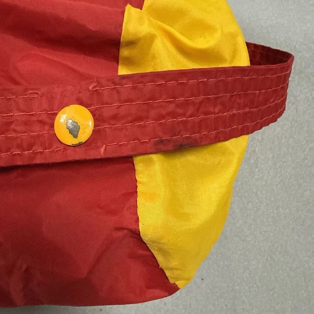 Vintage Red & Yellow Snap-Top Nylon Duffel Gym Bag, Personalized Bag